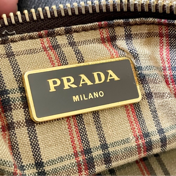 ❤️SOLD❤️Prada distressed dark gray denim logo large tote bag - Picture 10 of 12